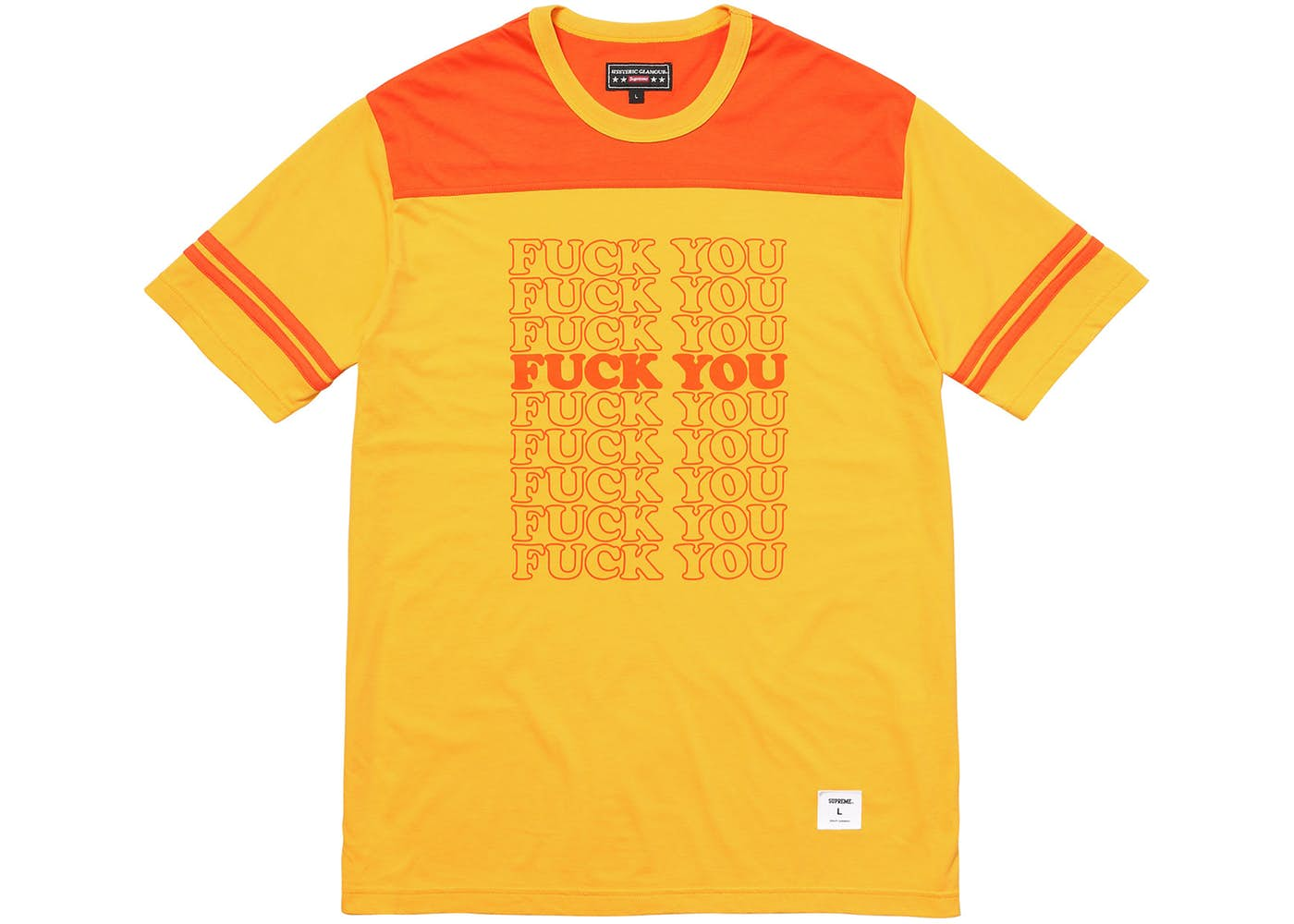 Supreme Hysteric Glamour Fuck You Football Tee Yellow