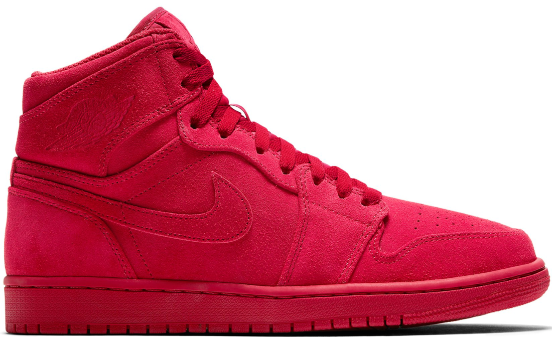 suede black and red jordans