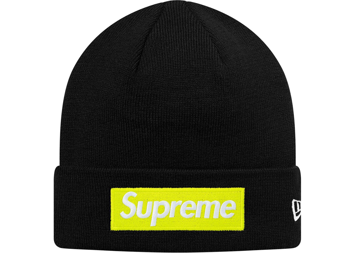 Supreme Box Logo Beanie New Era Black Yellow - StockX News