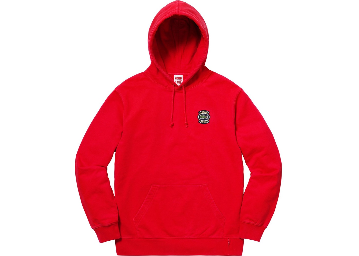 Supreme LACOSTE Hooded Sweatshirt Red Spring/Summer 2018