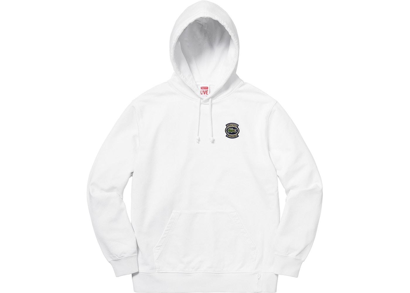 Supreme LACOSTE Hooded Sweatshirt White Spring/Summer 2018