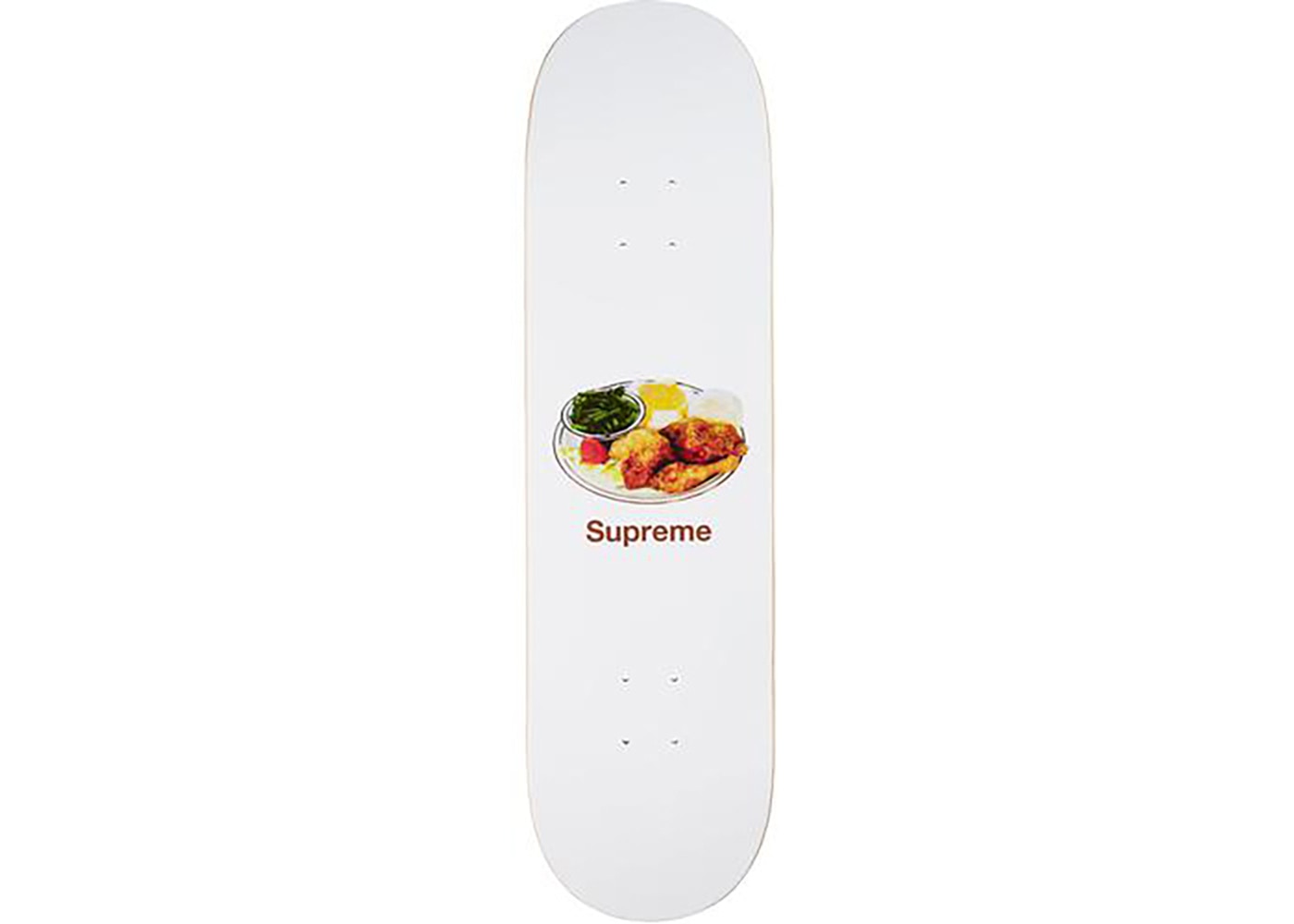 Supreme Chicken Dinner Skateboard Skate Deck White
