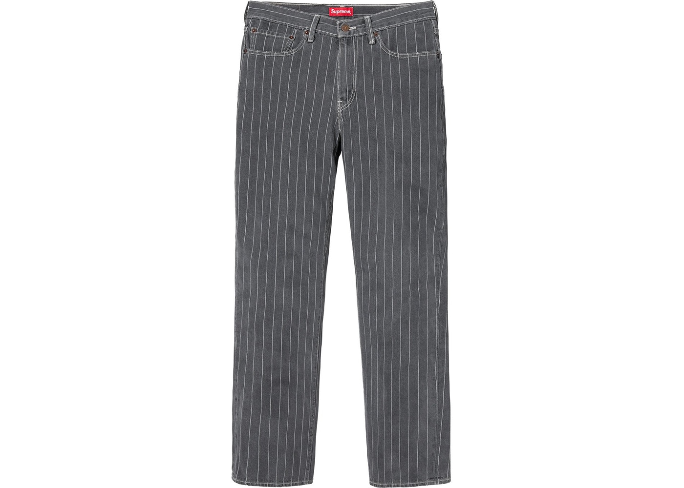 32 supreme levi's pinstripe 550 jeans