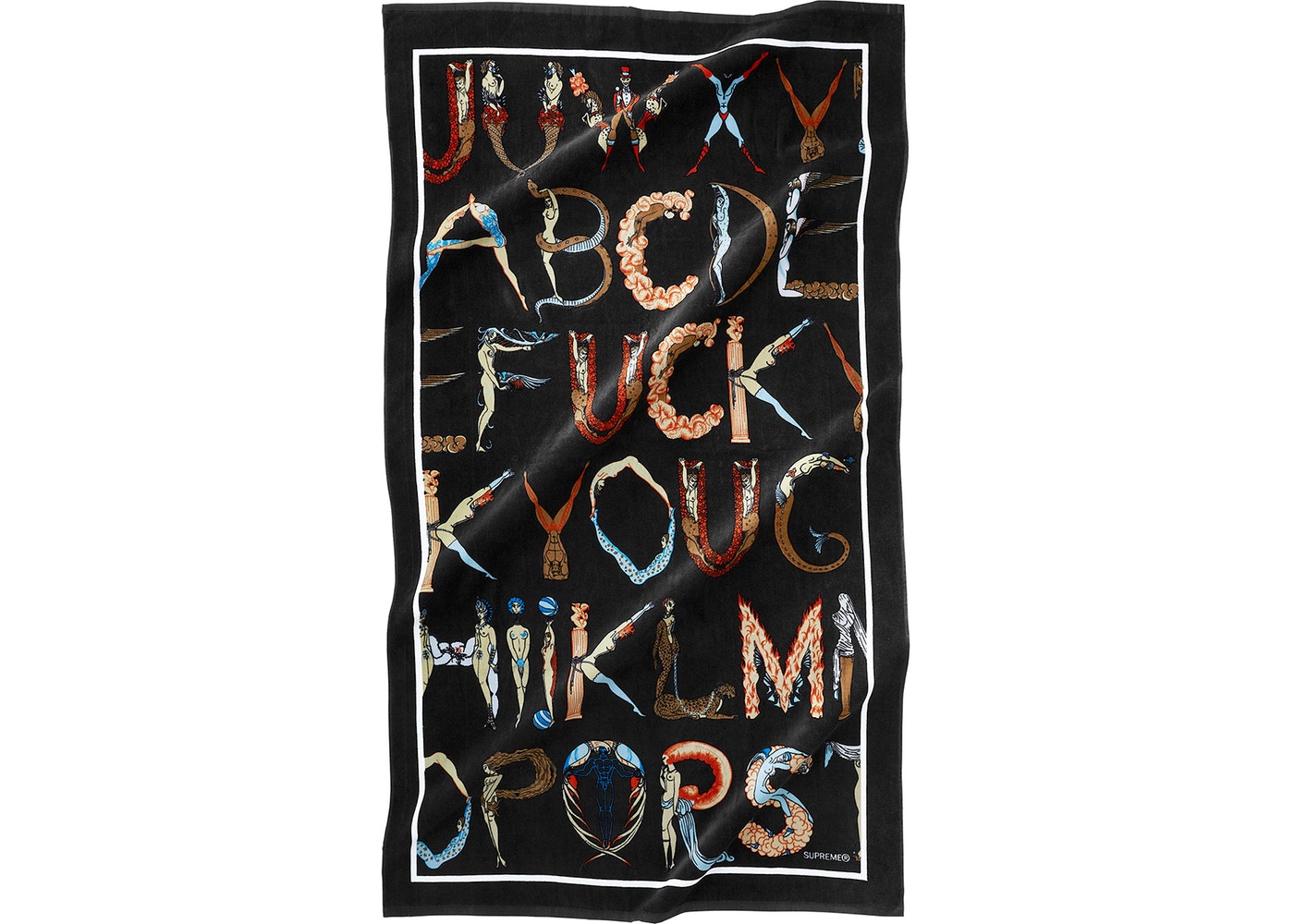 タオル/バス用品 Supreme Alphabet beach towel Supreme Alphabet Beach Towel Black Spring/Summer 2018