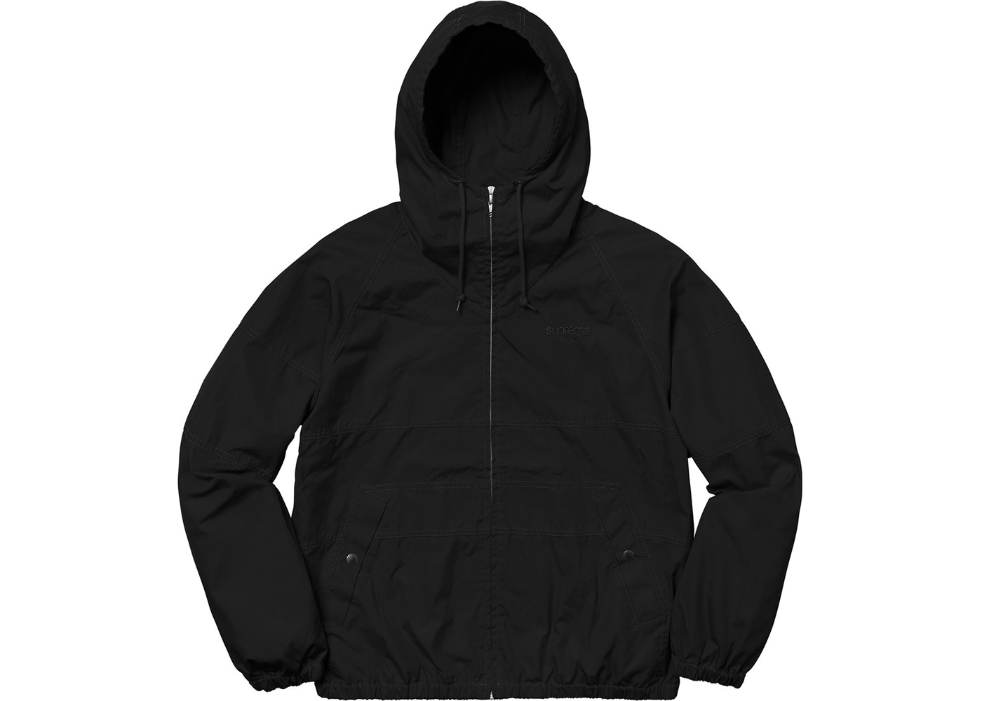 Supreme Cotton Hooded Raglan Jacket Black Spring/Summer 2018