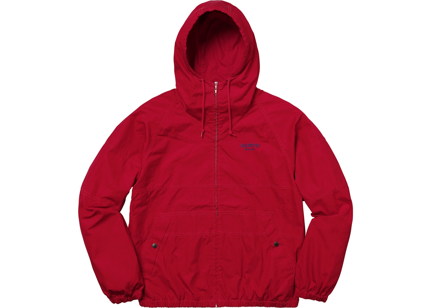 Supreme Cotton Hooded Raglan Jacket Red Spring/Summer 2018