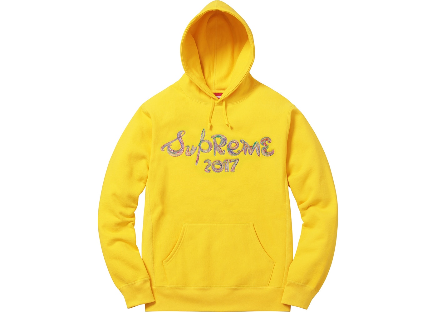 Supreme Brush Logo Hoodie Yellow Fall/Winter 2017 Collection