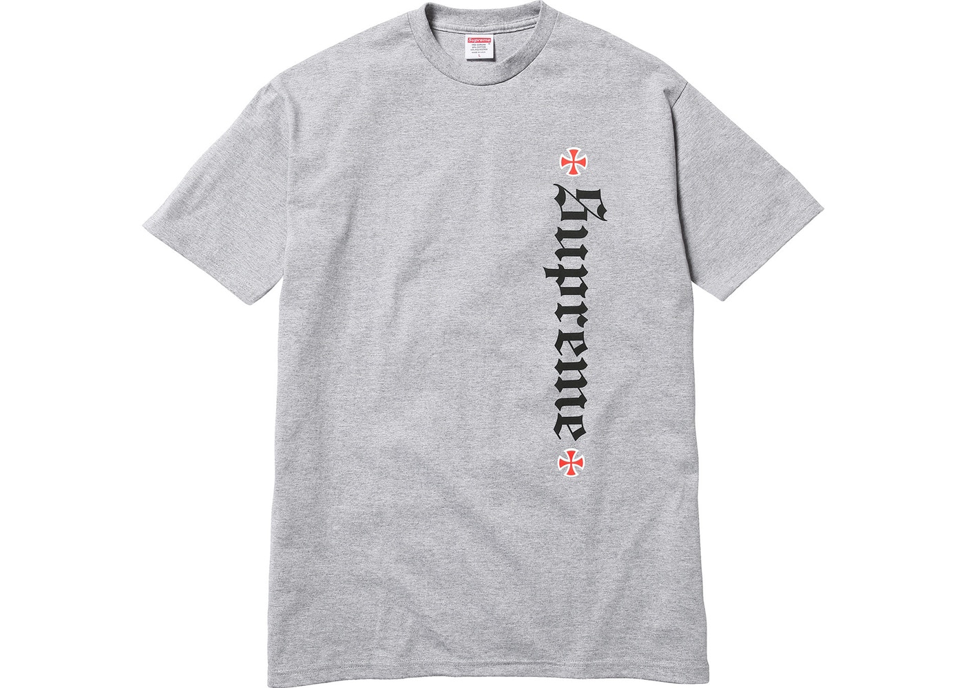 Supreme Independent Old English Tee Heather Grey Fall/Winter 2017