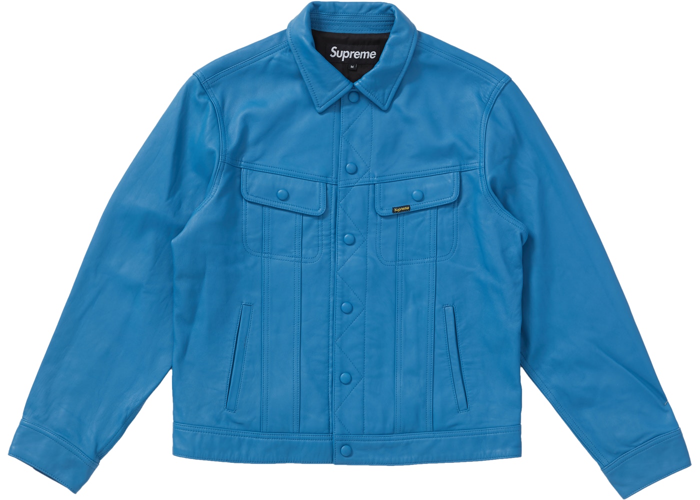 Supreme Leather Trucker Jacket Blue - StockX News
