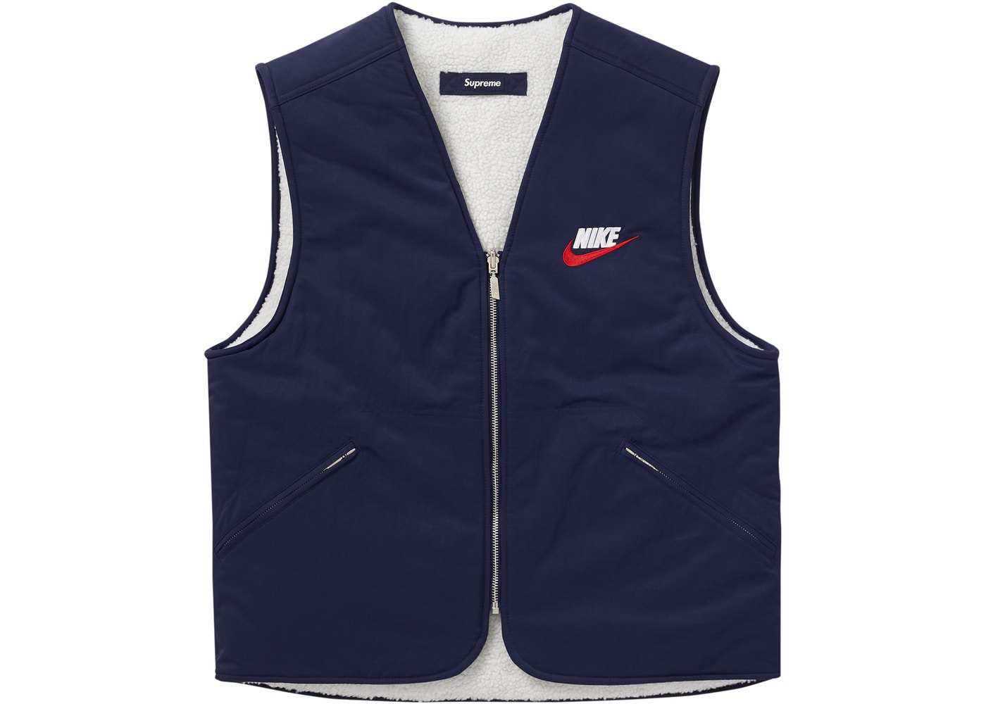Reversible nylon sherpa vest