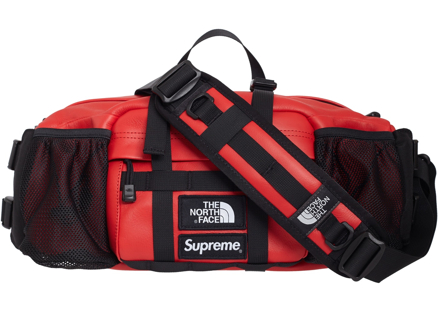 Supreme North Face LeatherWaist Bag Red