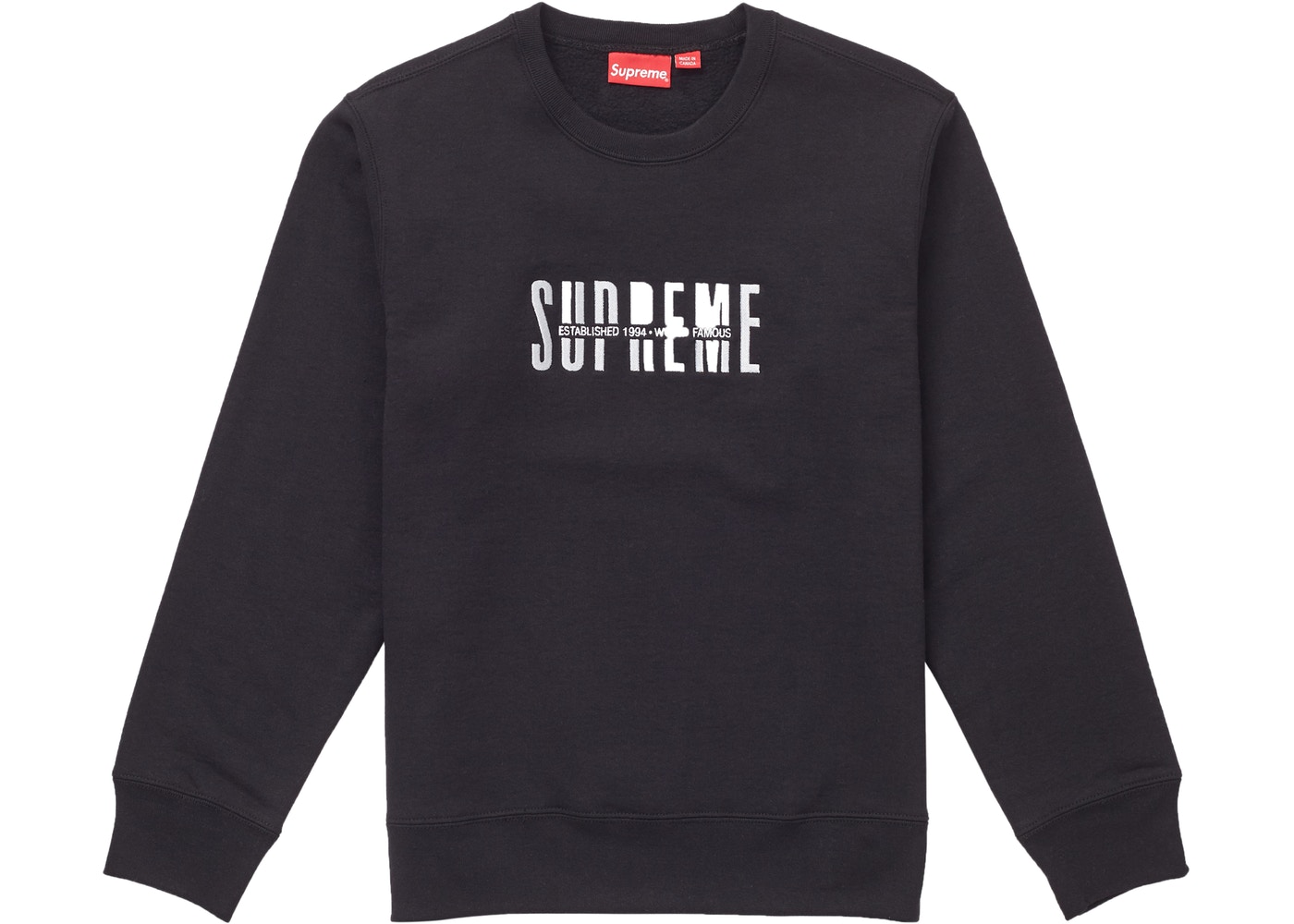 Supreme World Famous Crewneck Black StockX News