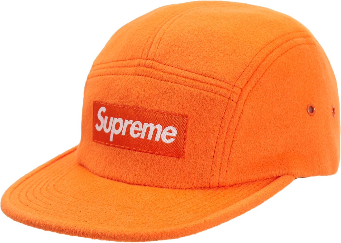 Supreme Quilted Orange Camo Camp Cap Adjustable 5 Panel Hat