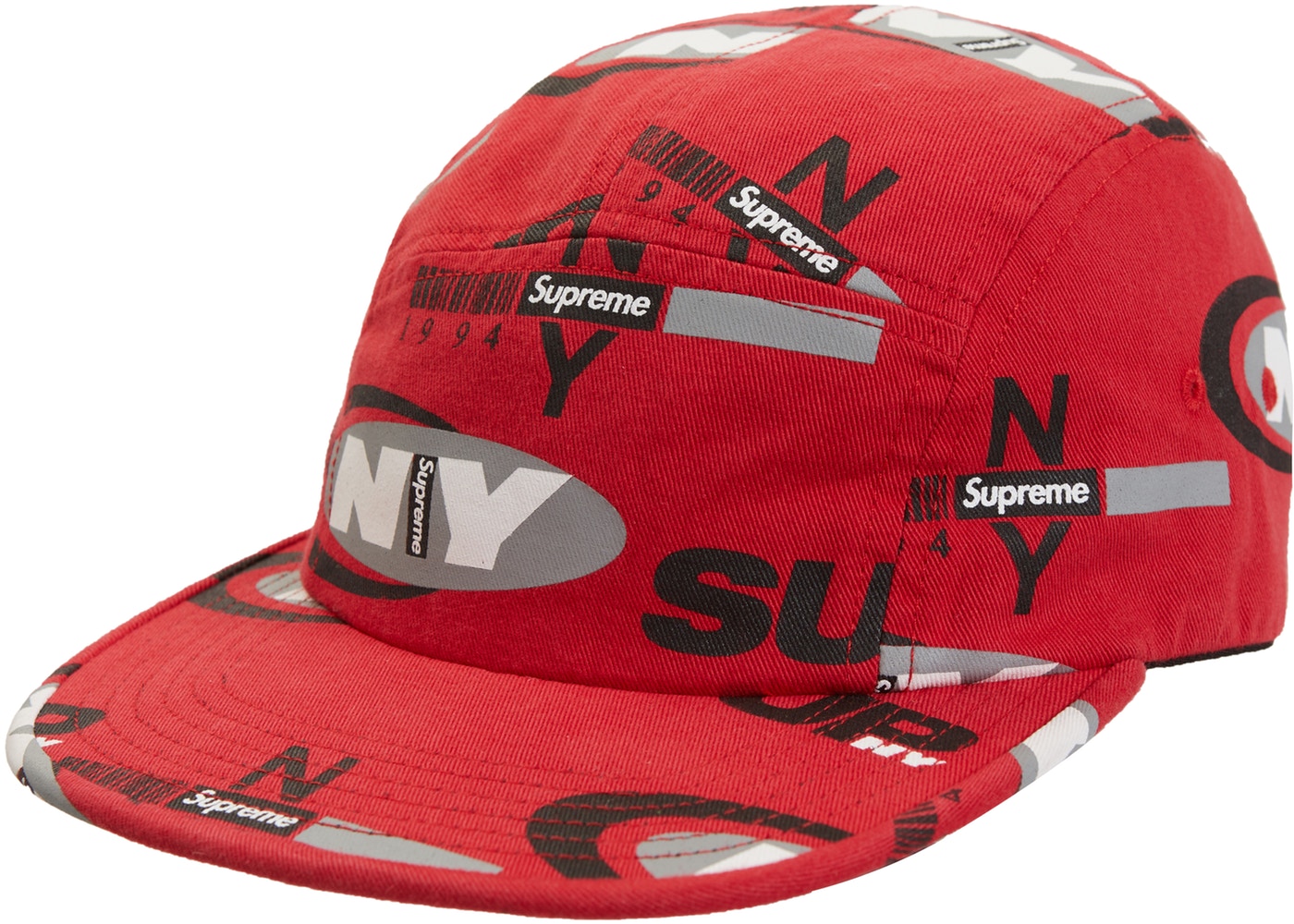 Supreme NY Men's Red Black Box Logo Thorn Woven Camp Cap Hat FW18  AUTHENTIC