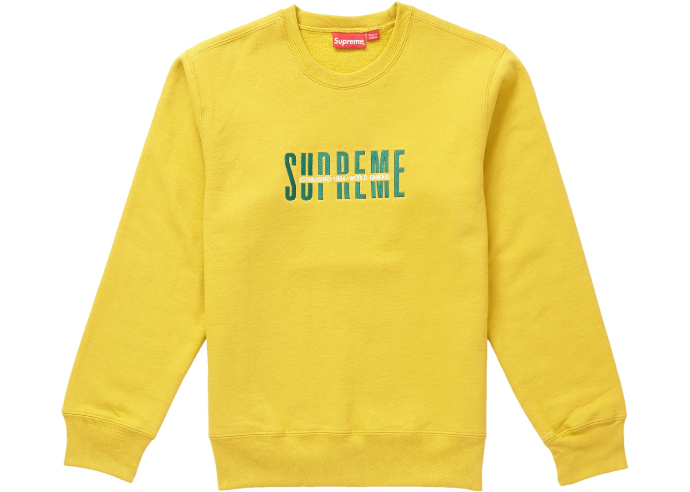 Supreme World Famous Crewneck Mustard - StockX News