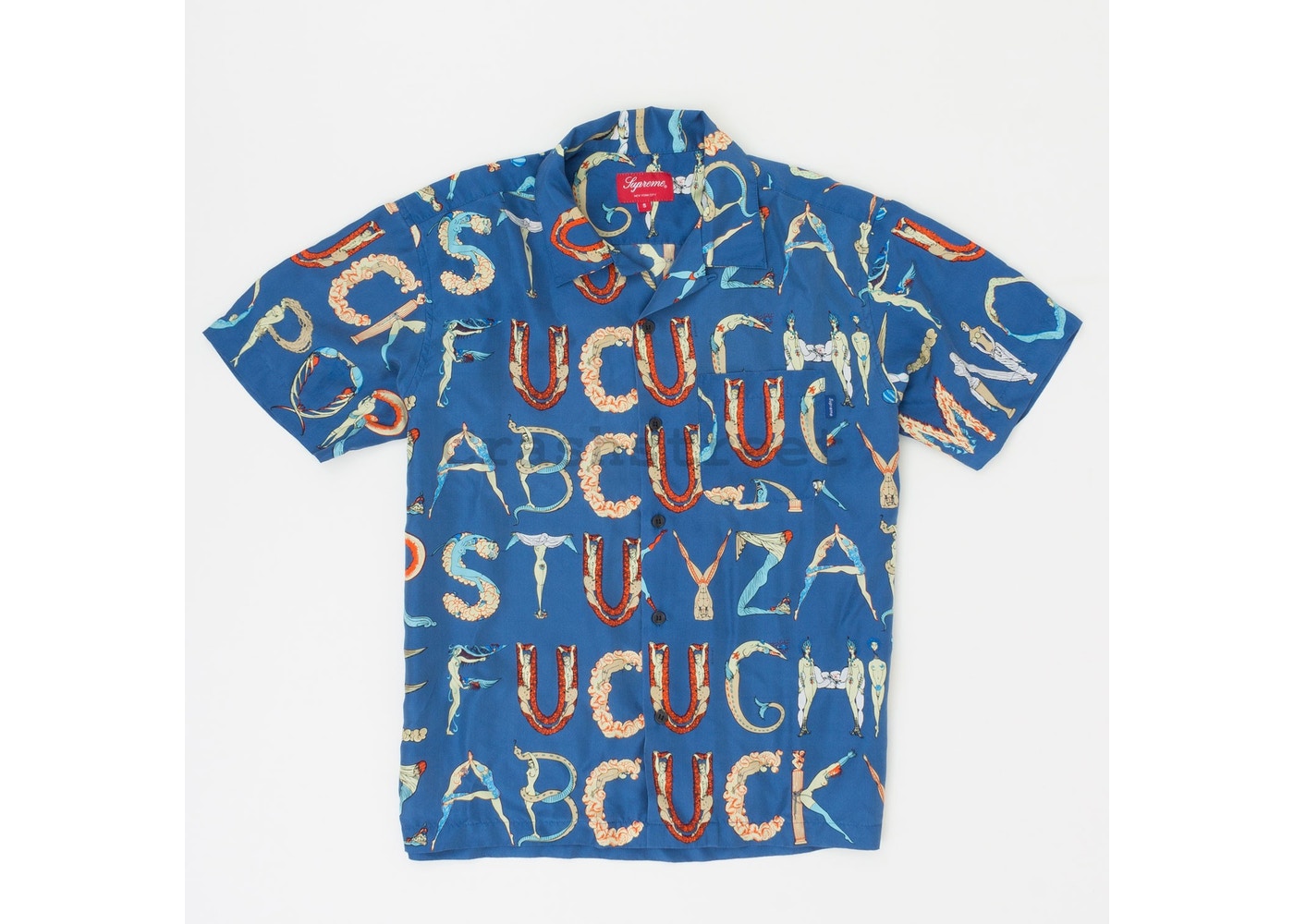 supreme 18ss Alphabet  silk shirt