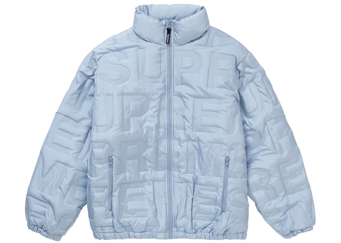 Supreme Bonded Logo Down Jacket Blue Spring/Summer 2019