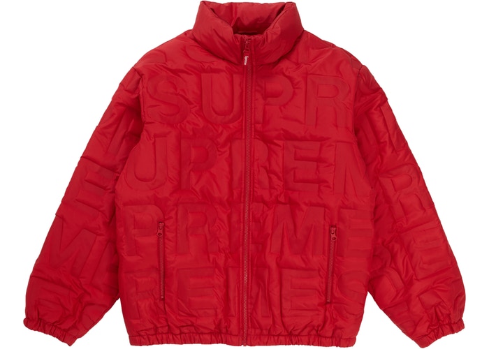 Supreme Bonded Logo Down Jacket Red Spring Summer 2019