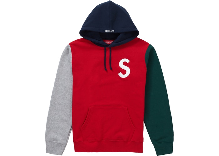 Supreme S Logo Colorblocked Hooded Sweatshirt Red - StockX News