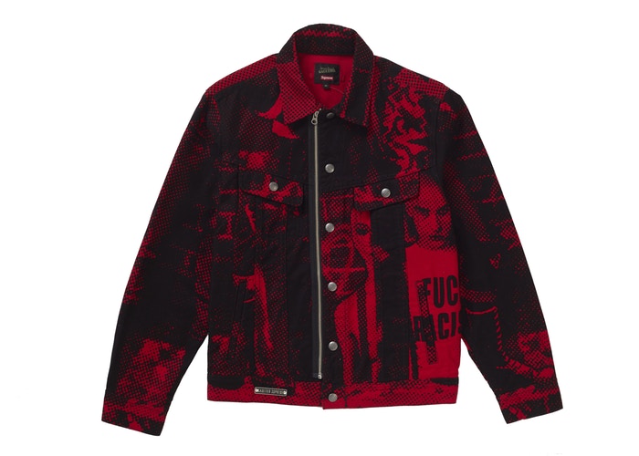 Supreme Jean Paul Gaultier Fuck Racism Trucker Jacket Red