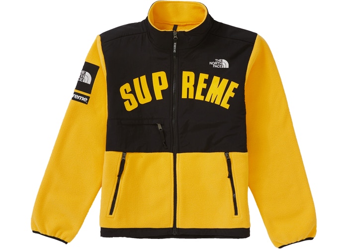 Supreme The North Face Arc Logo Denali Fleece Jacket Yellow