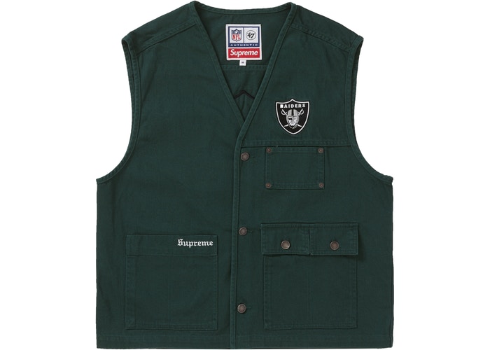 Supreme Raiders Denim Vest Dark Green - StockX News Supreme Raiders Denim Vest Dark Green - StockX News