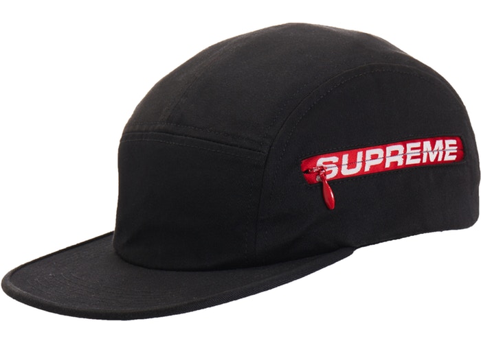 Supreme Side Zip Camp Cap (SS19) Black Spring/Summer 2019