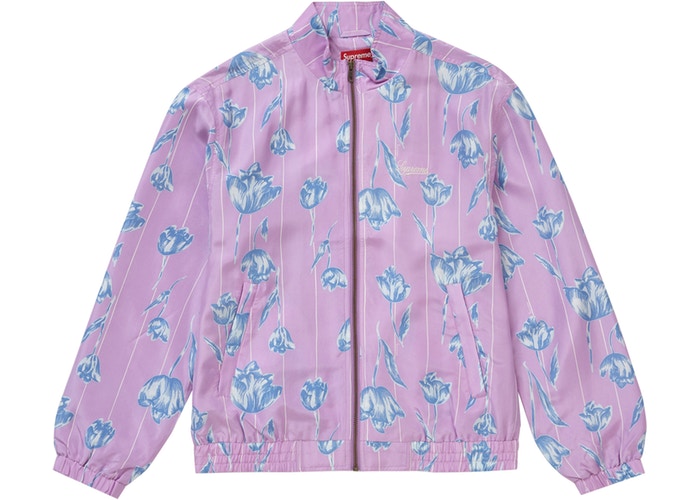 Supreme Floral Silk Track Jacket Purple Spring/Summer 2019