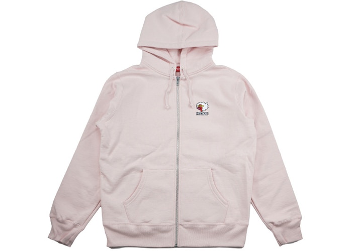 Pale pink zip discount hoodie