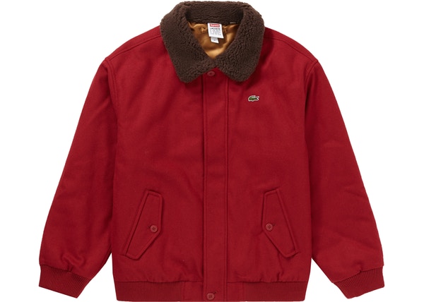 Supreme LACOSTE Wool Bomber Jacket Red - StockX News