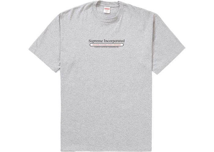 Supreme Inc. Tee Heather Grey Fall/Winter 2019 Graphic Tee