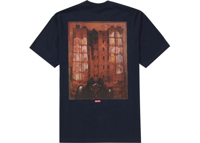 Supreme Martin Wong Big Heat Tee Navy Fall/Winter 2019