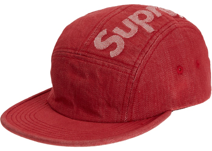 Supreme Top Logo Denim Camp Cap Red Fall Winter 2019