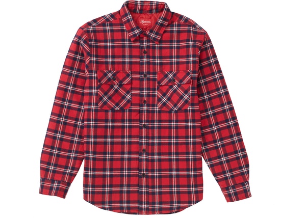 Supreme Arc Logo Quilted Flannel Shirt Red - StockX News
