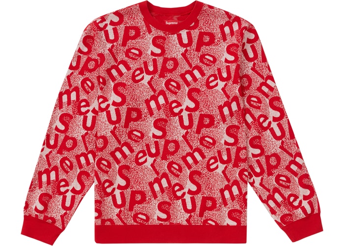 Supreme Scatter Text Crewneck Red Fall/Winter 2019