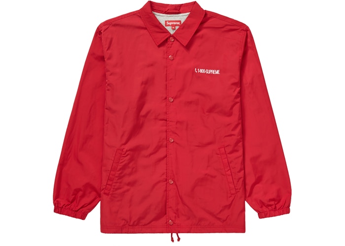 Supreme 1-800 Coaches Jacket Red Fall/Winter 2019