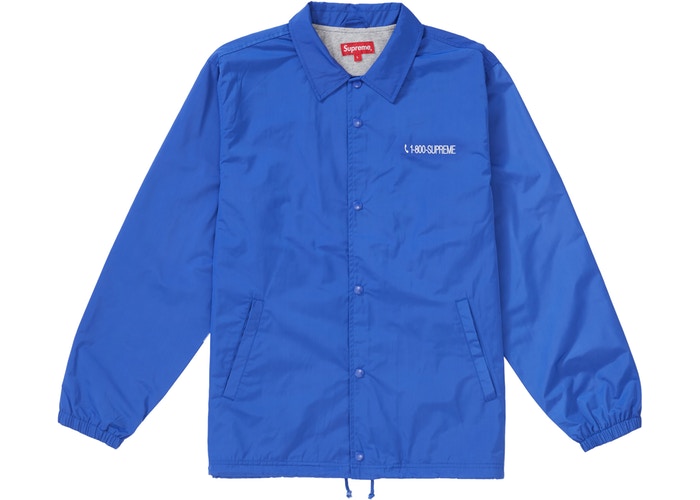 Supreme 1-800 Coaches Jacket Royal Fall/Winter 2019