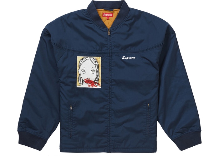 Supreme Mug Shot Crew Jacket Navy Fall/Winter 2019