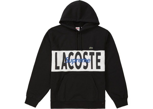 Supreme LACOSTE Logo Panel Hoodie Black - StockX News