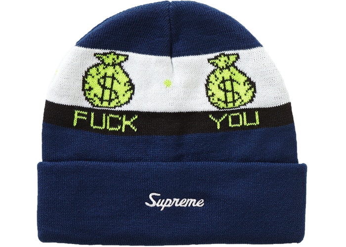 Supreme Pay Me Beanie Navy Fall/Winter 2019 Headwear