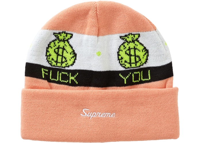 Supreme Pay Me Beanie Peach Fall/Winter 2019 Headwear