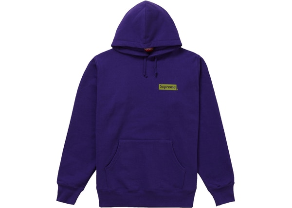 Purple supreme hoodie box 2024 logo