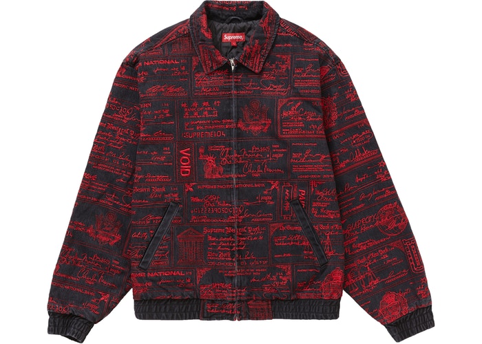 【SALE】Supreme Checks Embroidered Denim Supreme Checks Embroidered Denim Jacket Black