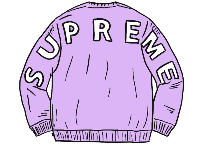 Supreme Back Logo Sweater Lilac Spring/Summer 2020