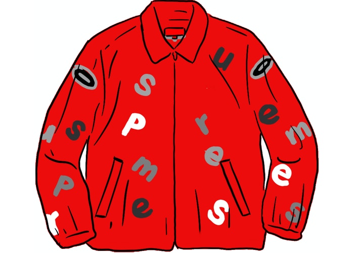 Supreme Vanson Leathers Letters Cordura Jacket Red