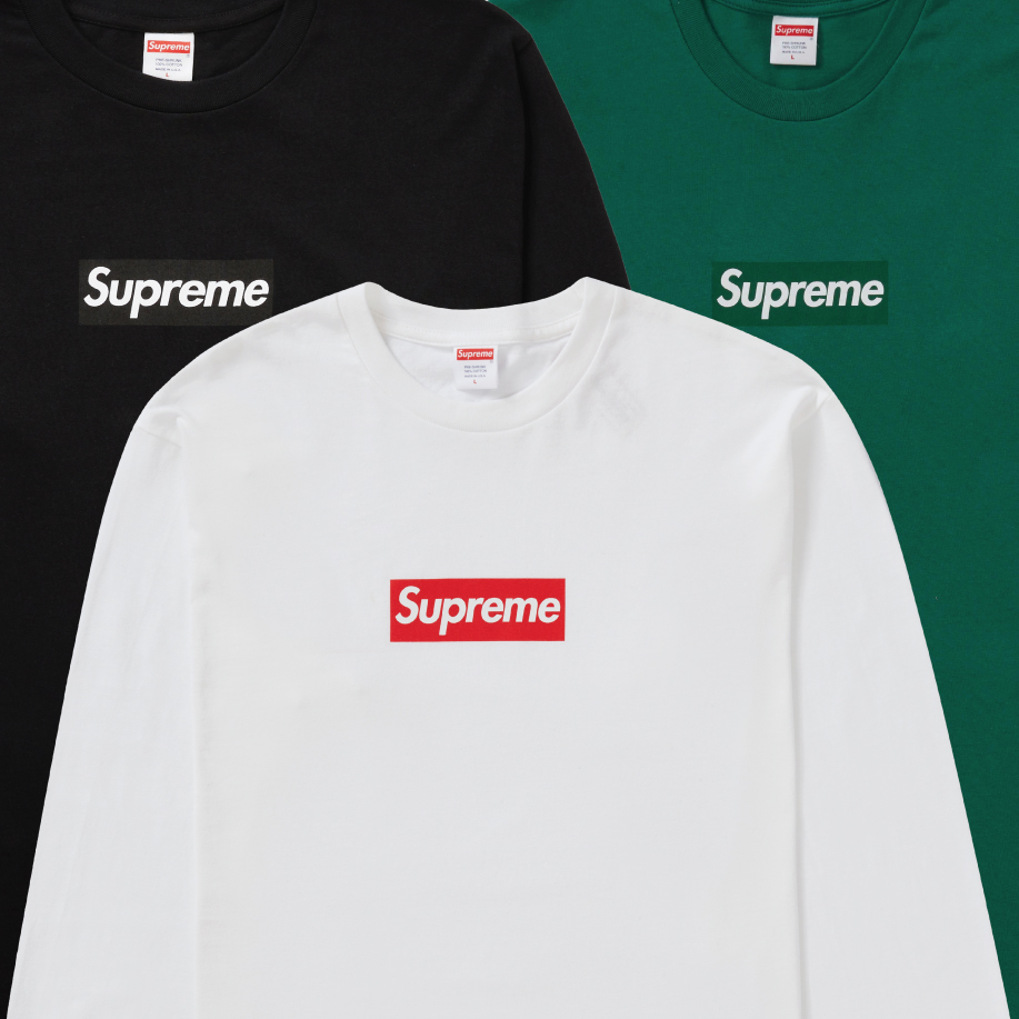 新品 Supreme Box Logo L/S Tee S 白 納品書付 未使用