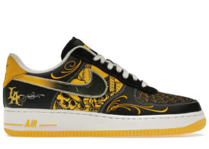 Nike Air Force 1 Low Black N Yellow Paint Drip Custom NWT 