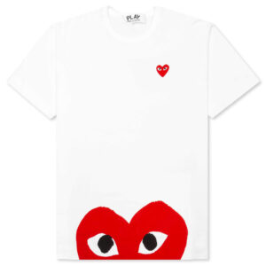 Japanese Brand Comme des Garcons Play Heart with Eyes PinkRed Y2k T shirt