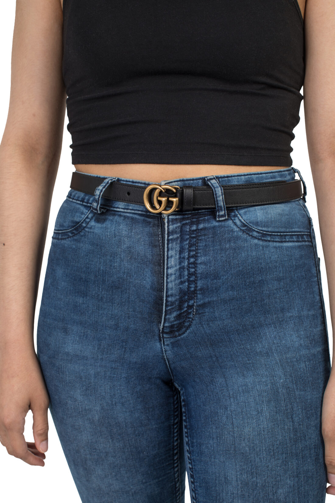 gucci belt on model